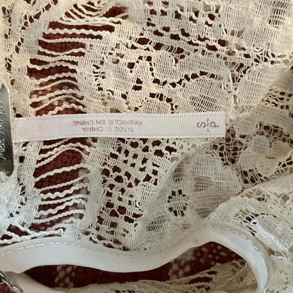 Free People Women's Cream and White Blouse